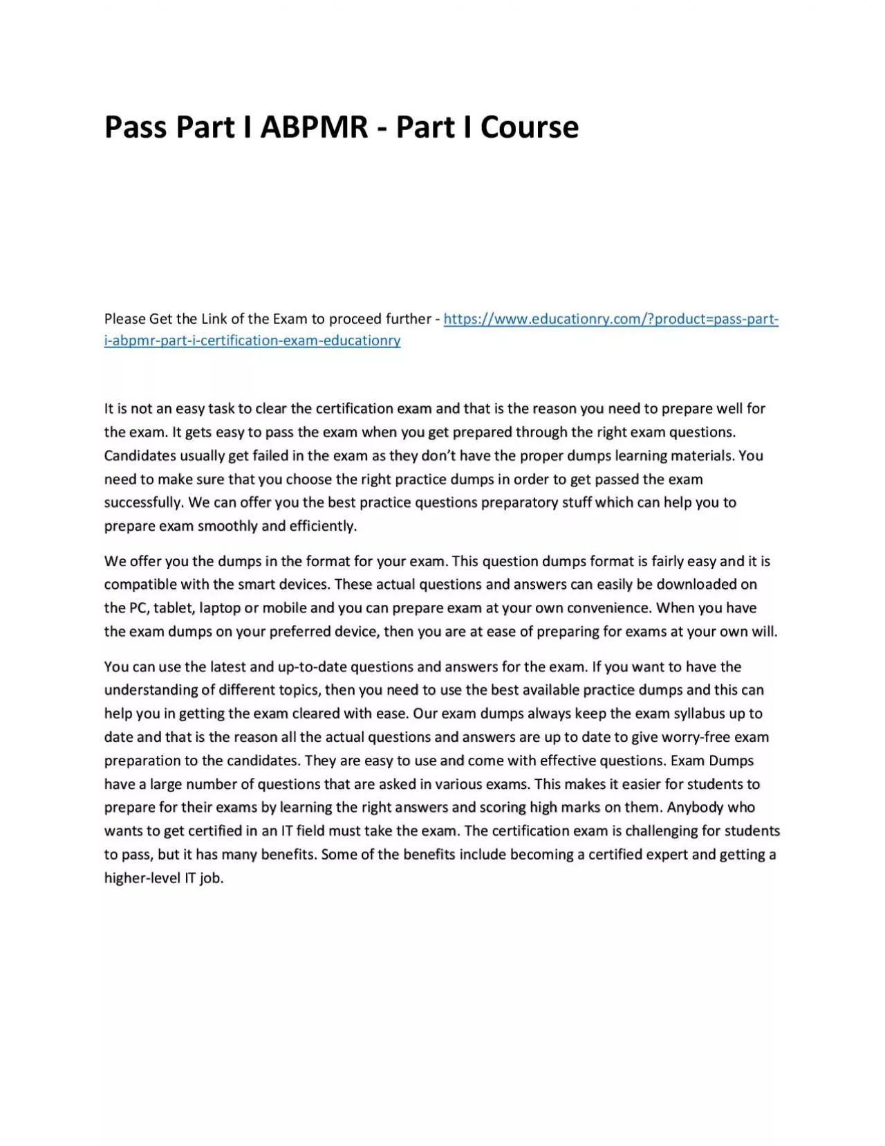 PDF-Pass Part I ABPMR - Part I Practice Course