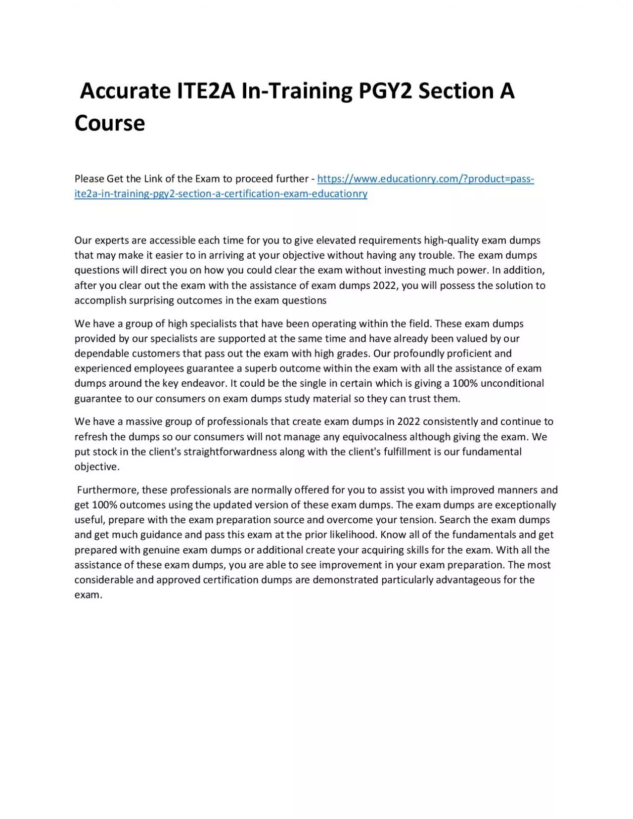 PDF-Accurate ITE2A In-Training PGY2 Section A Practice Course