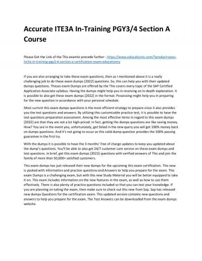 Accurate ITE3A In-Training PGY3/4 Section A Practice Course