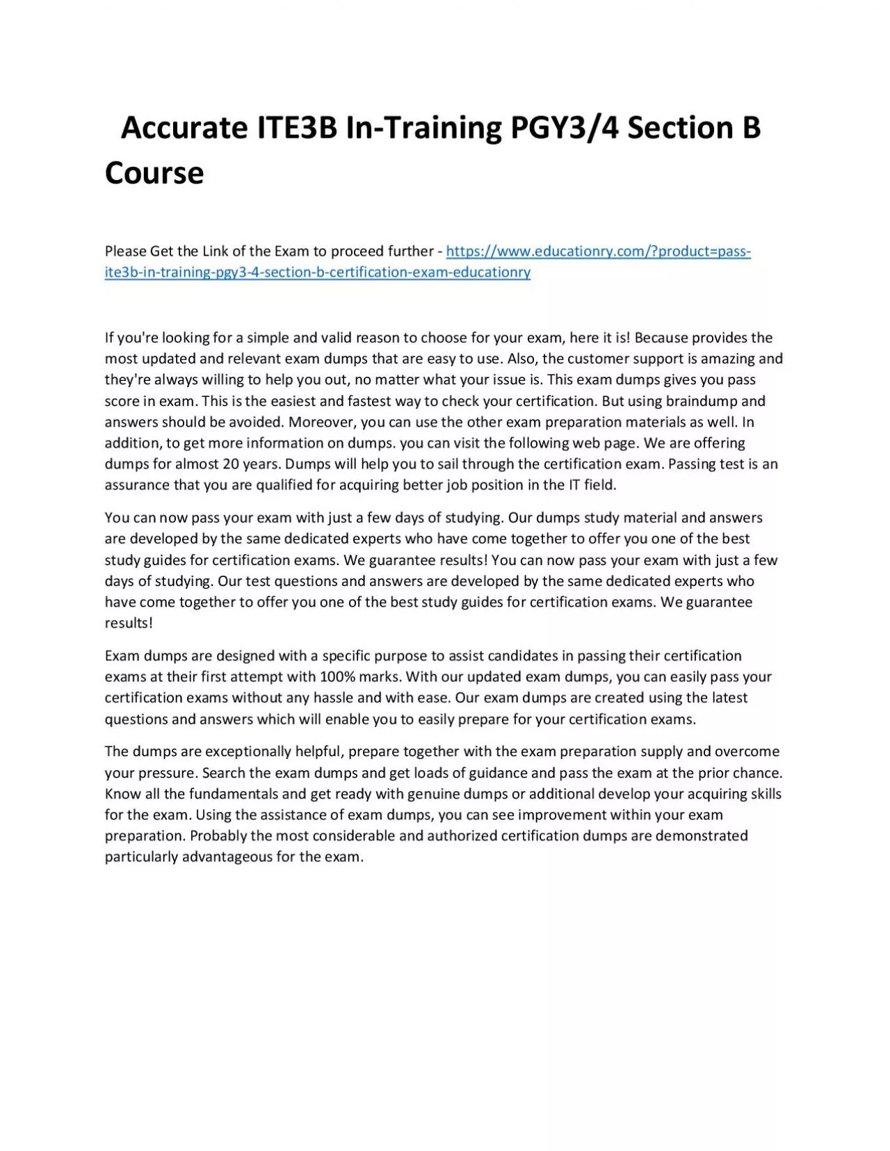 PDF-Accurate ITE3B In-Training PGY3/4 Section B Practice Course