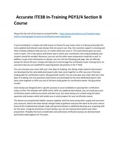 Accurate ITE3B In-Training PGY3/4 Section B Practice Course