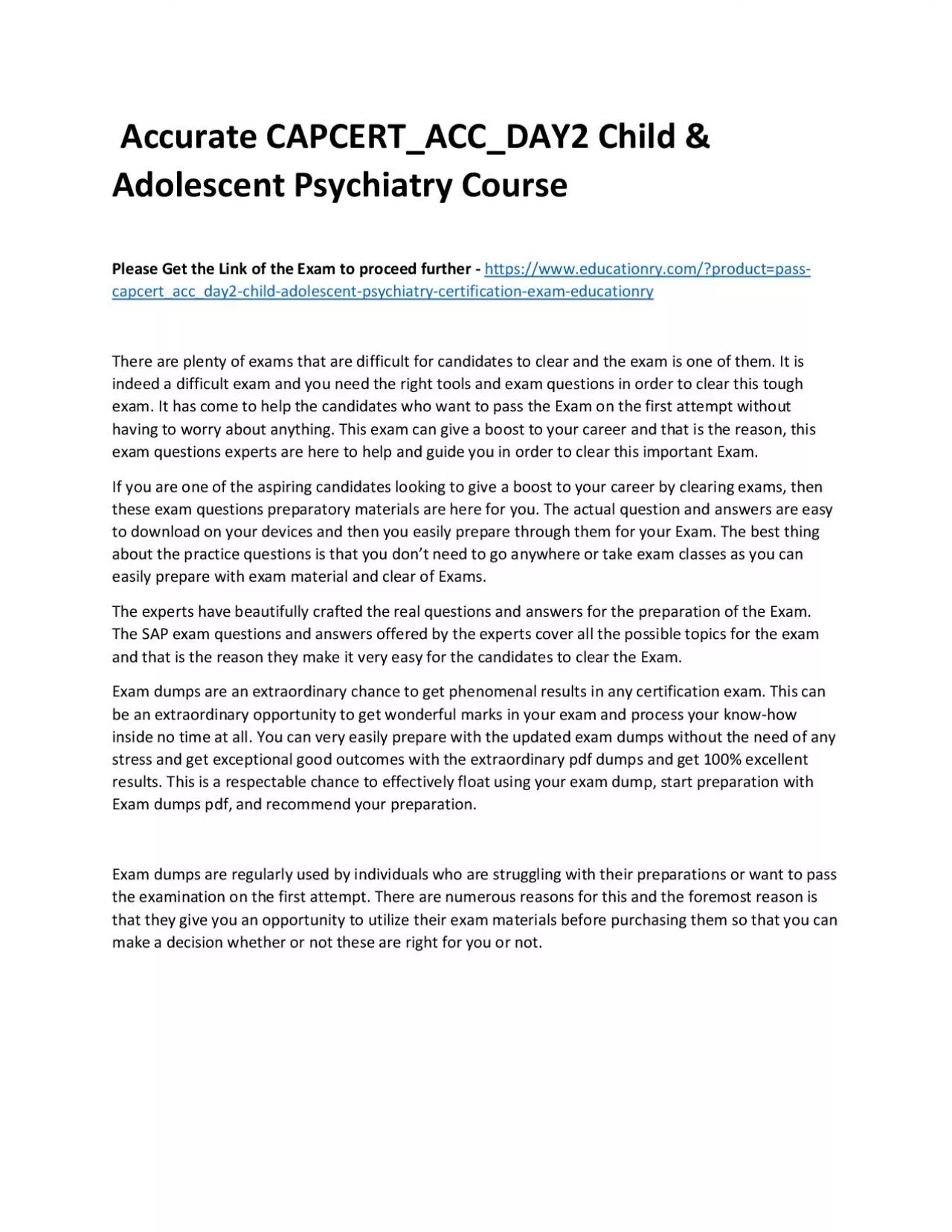 PDF-Accurate CAPCERT_ACC_DAY2 Child & Adolescent Psychiatry Practice Course