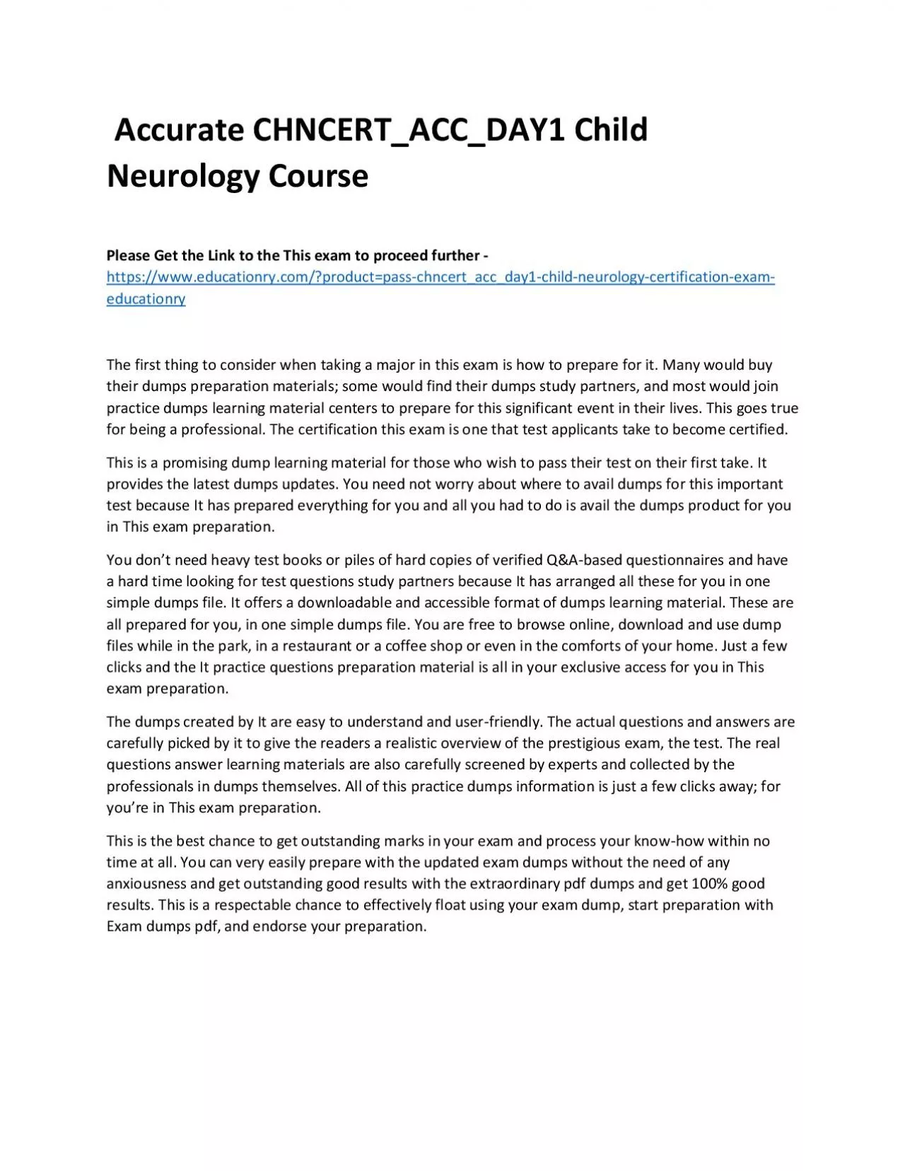 PDF-Accurate CHNCERT_ACC_DAY1 Child Neurology Practice Course