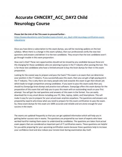 Accurate CHNCERT_ACC_DAY2 Child Neurology Practice Course