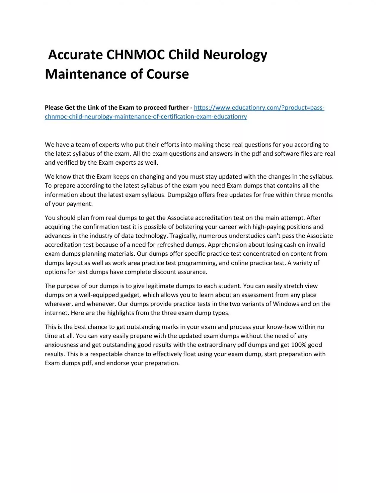 PDF-Accurate CHNMOC Child Neurology Maintenance of Practice Course