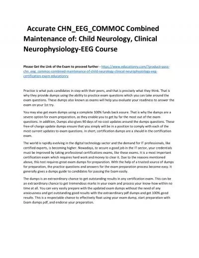 Accurate CHN_EEG_COMMOC Combined Maintenance of: Child Neurology, Clinical Neurophysiology-EEG