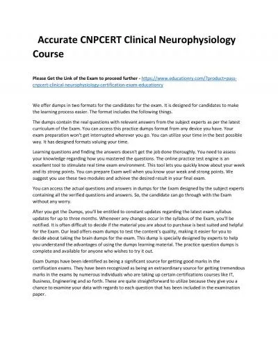 Accurate CNPCERT Clinical Neurophysiology Practice Course