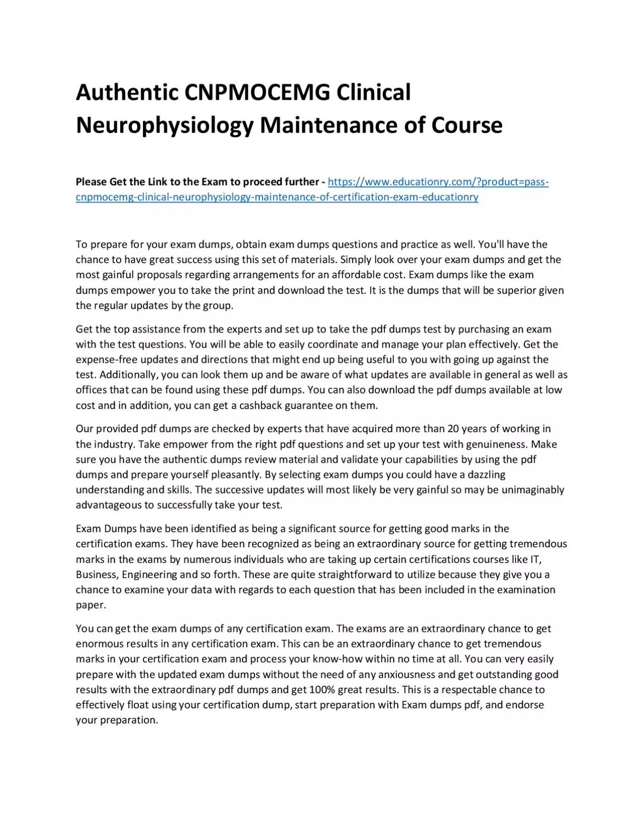 PDF-Authentic CNPMOCEMG Clinical Neurophysiology Maintenance of Practice Course