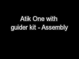 Atik One with guider kit - Assembly