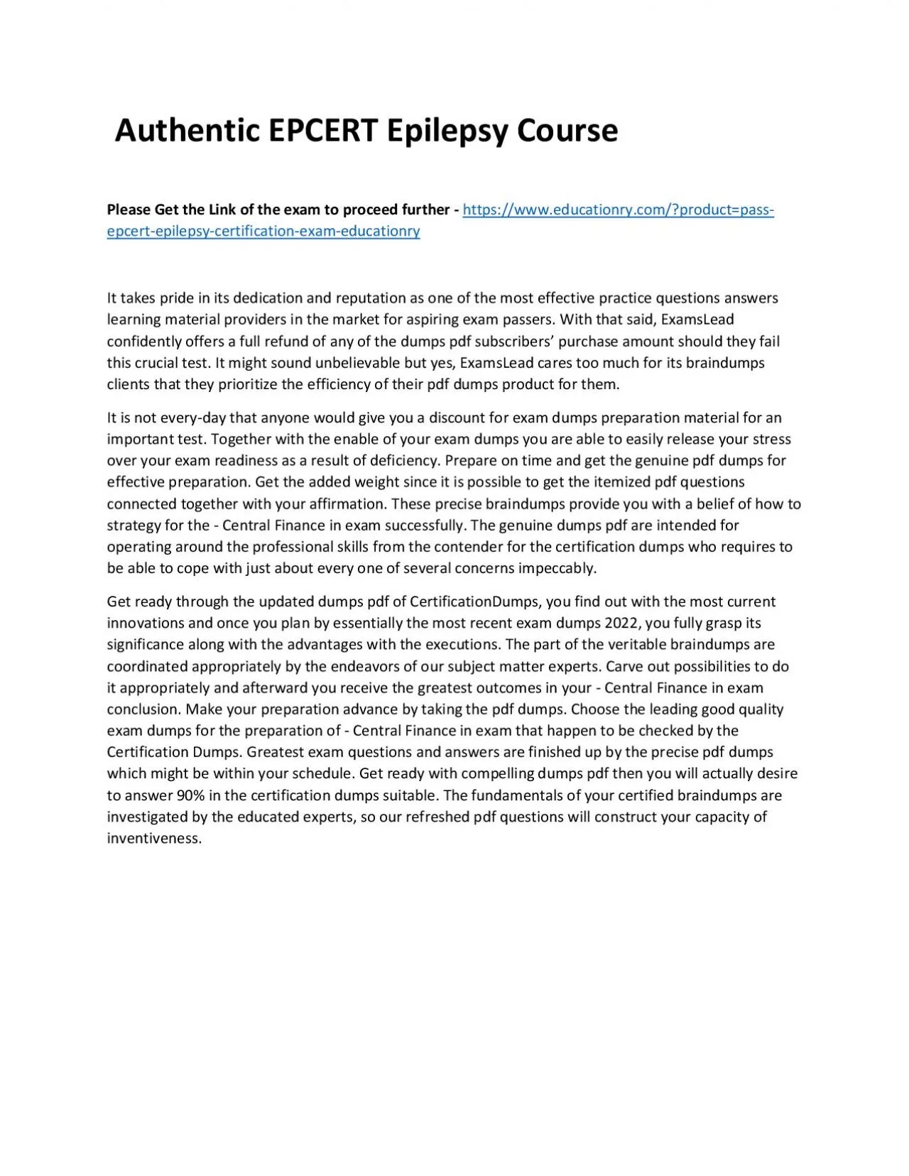 PDF-Authentic EPCERT Epilepsy Practice Course