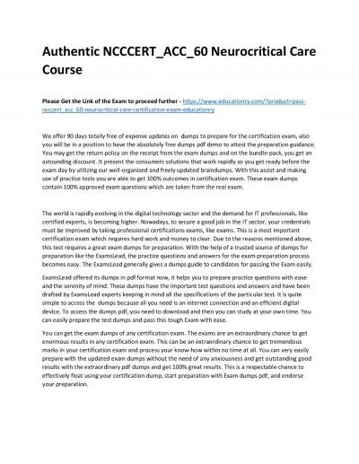 Authentic NCCCERT_ACC_60 Neurocritical Care Practice Course