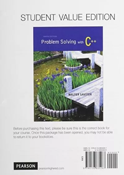 [BEST]-Problem Solving with C++, Student Value Edition plus MyProgrammingLab with Pearson eText -- Access Card Package (9th Edition) by Walter Savitch (2014-07-09)