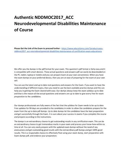 Authentic NDDMOC2017_ACC Neurodevelopmental Disabilities Maintenance of Practice Course