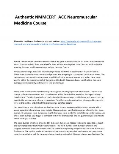 Authentic NMMCERT_ACC Neuromuscular Medicine Practice Course