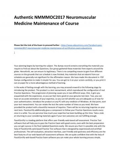Authentic NMMMOC2017 Neuromuscular Medicine Maintenance of Practice Course