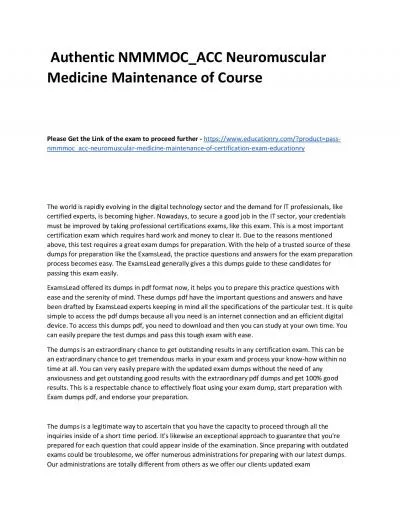 Authentic NMMMOC_ACC Neuromuscular Medicine Maintenance of Practice Course