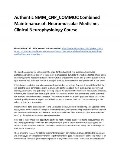 Authentic NMM_CNP_COMMOC Combined Maintenance of: Neuromuscular Medicine, Clinical Neurophysiology Practice Course