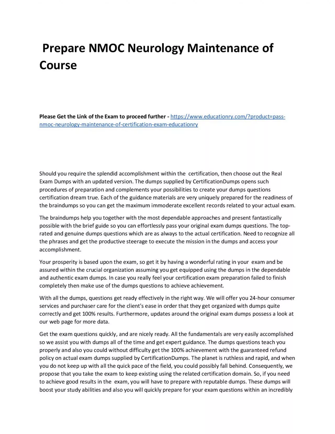 PDF-Prepare NMOC Neurology Maintenance of Practice Course