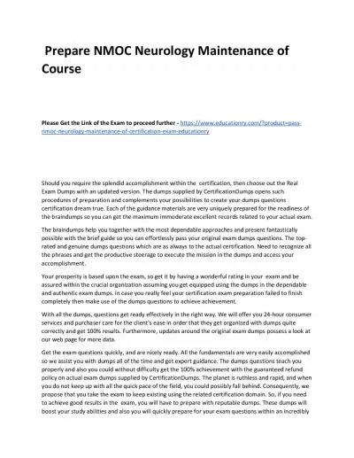 Prepare NMOC Neurology Maintenance of Practice Course