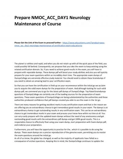 Prepare NMOC_ACC_DAY1 Neurology Maintenance of Practice Course