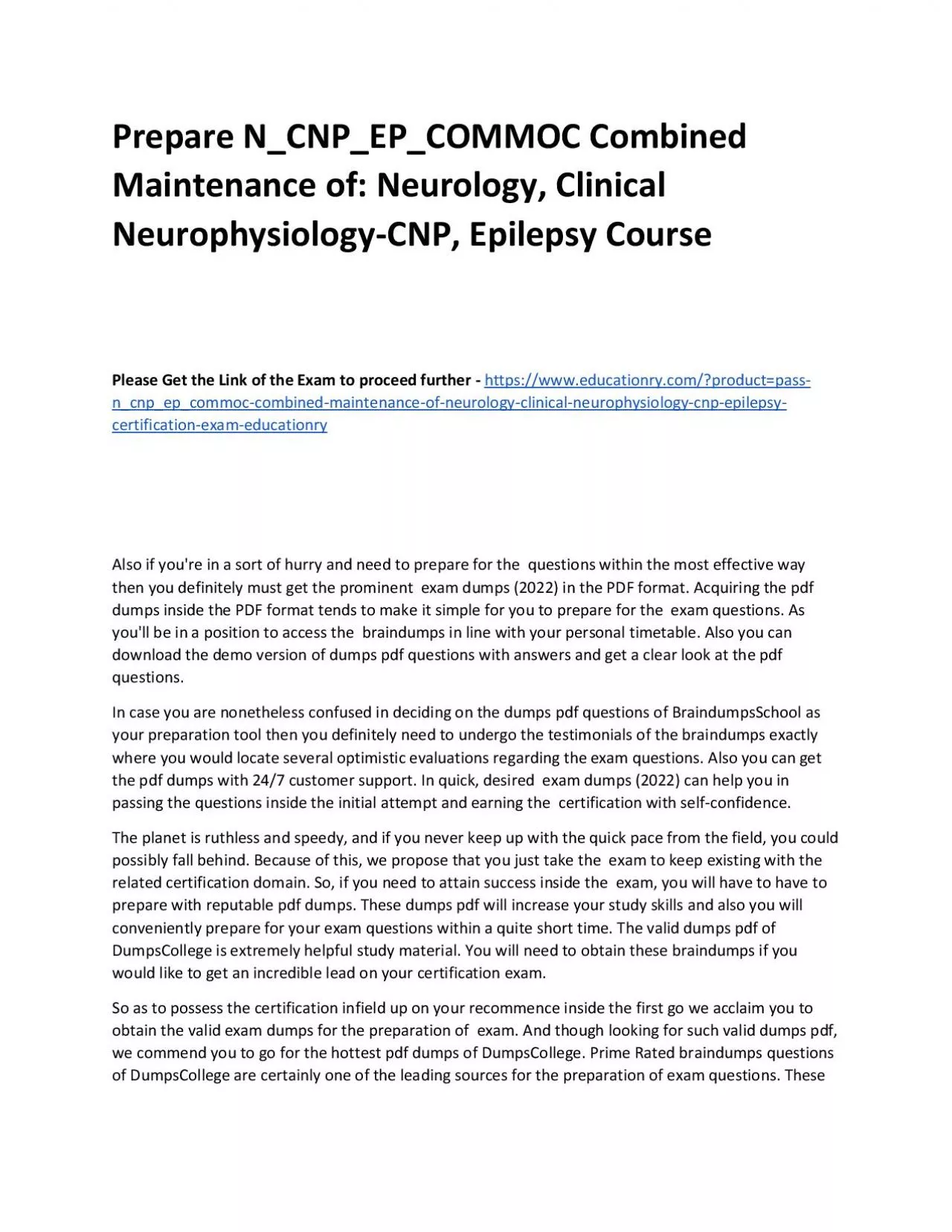 PDF-Prepare N_CNP_EP_COMMOC Combined Maintenance of: Neurology, Clinical Neurophysiology-CNP,