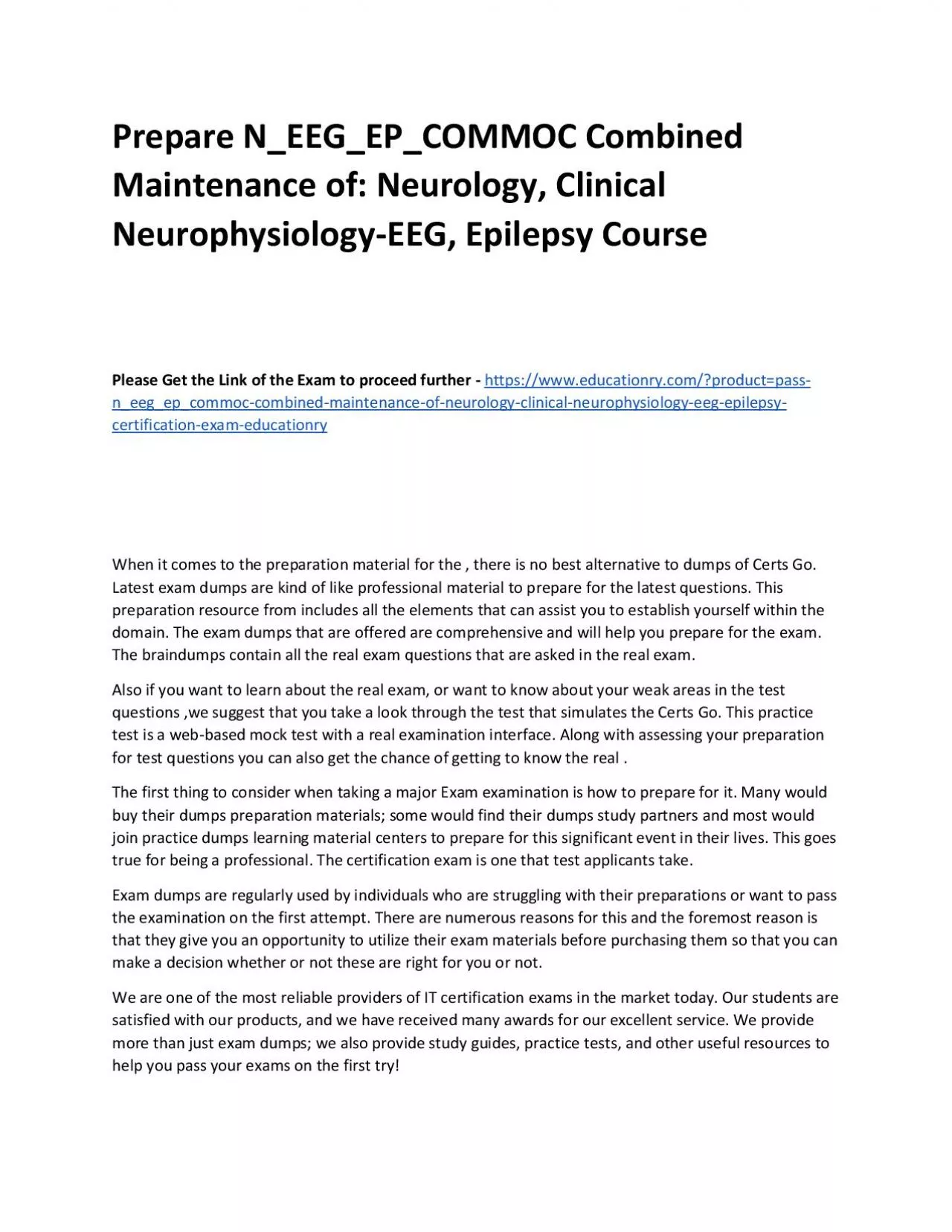 PDF-Prepare N_EEG_EP_COMMOC Combined Maintenance of: Neurology, Clinical Neurophysiology-EEG,