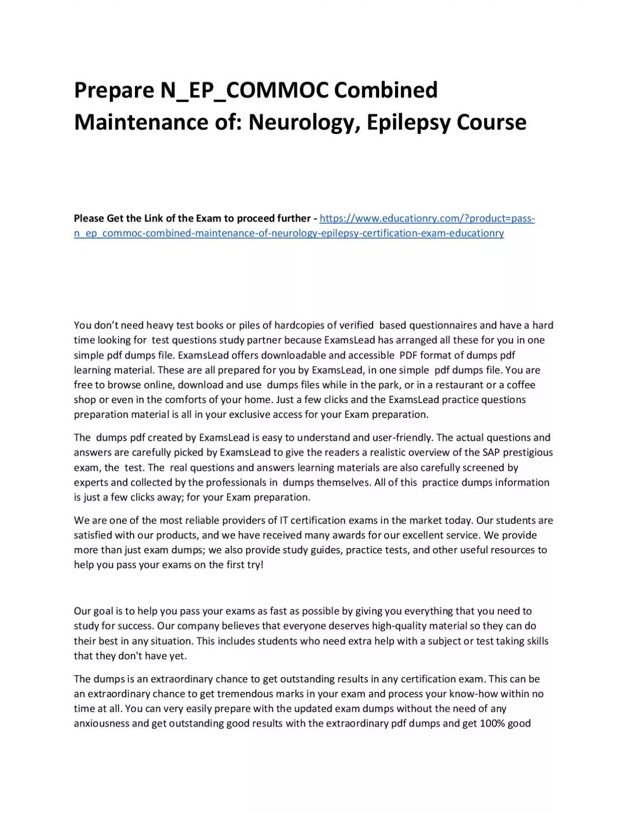 PDF-Prepare N_EP_COMMOC Combined Maintenance of: Neurology, Epilepsy Practice Course