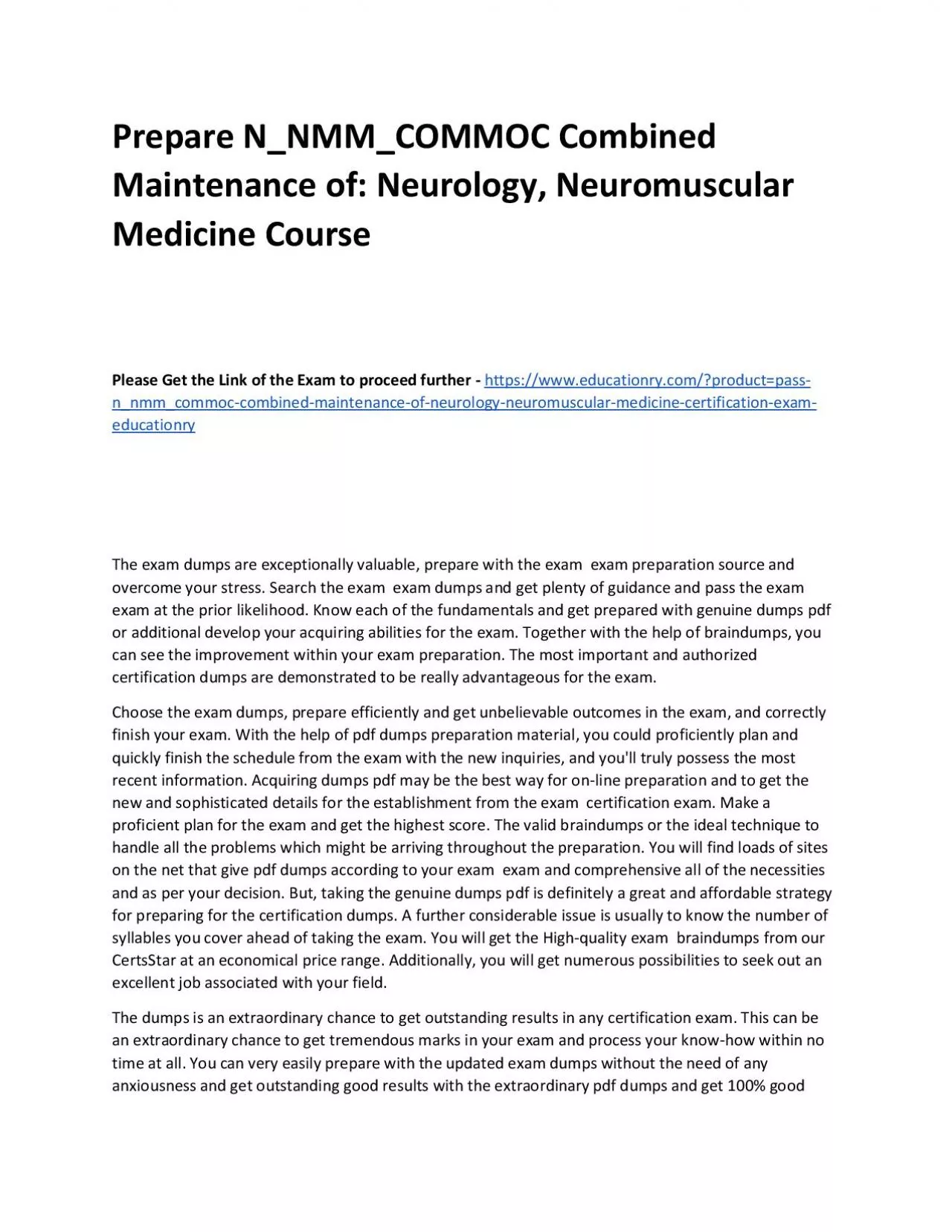 PDF-Prepare N_NMM_COMMOC Combined Maintenance of: Neurology, Neuromuscular Medicine Practice