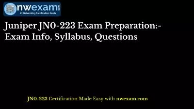 Juniper JN0-223 Exam Preparation:- Exam Info, Syllabus, Questions
