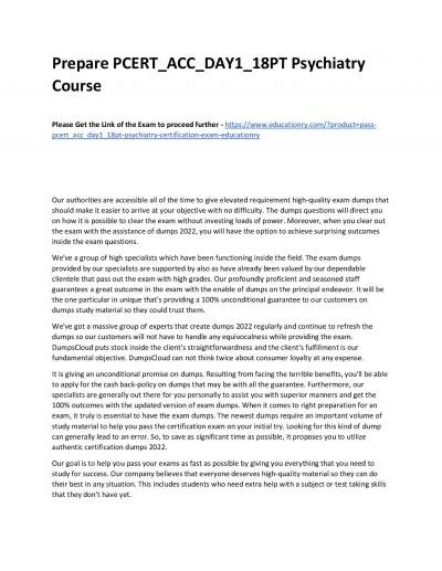 PCERT_ACC_DAY1_18PT Psychiatry