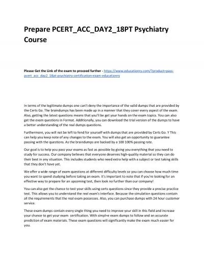 PCERT_ACC_DAY2_18PT Psychiatry