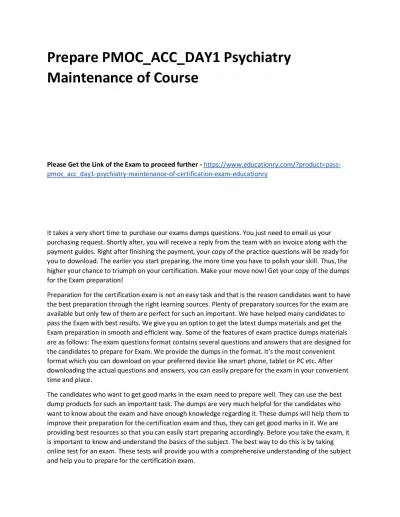 PMOC_ACC_DAY1 Psychiatry Maintenance of