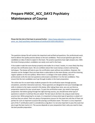 PMOC_ACC_DAY2 Psychiatry Maintenance of