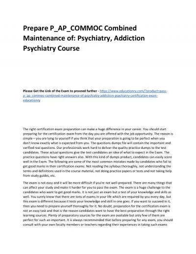 P_AP_COMMOC Combined Maintenance of: Psychiatry, Addiction Psychiatry