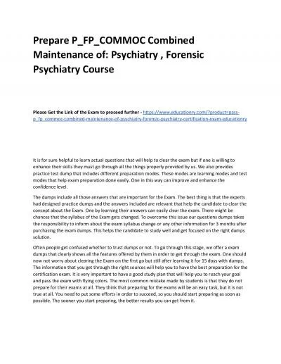 P_FP_COMMOC Combined Maintenance of: Psychiatry , Forensic Psychiatry