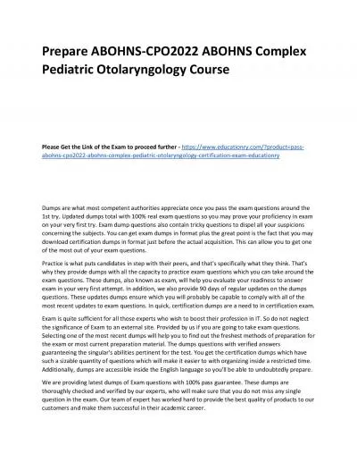 ABOHNS-CPO2022 ABOHNS Complex Pediatric Otolaryngology