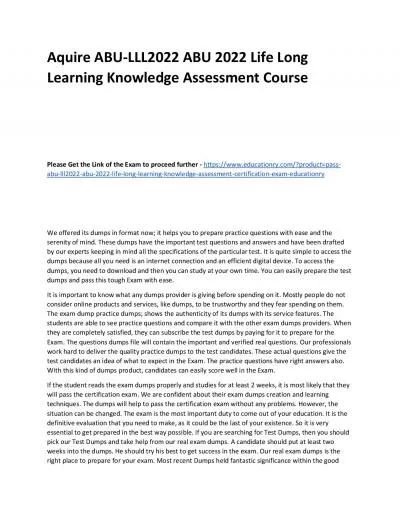 ABU-LLL2022 ABU 2022 Life Long Learning Knowledge Assessment