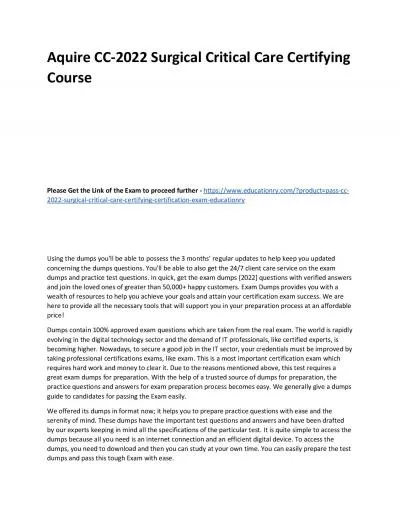 CC-2022 Surgical Critical Care Certifying