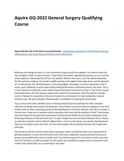 GQ-2022 General Surgery Qualifying