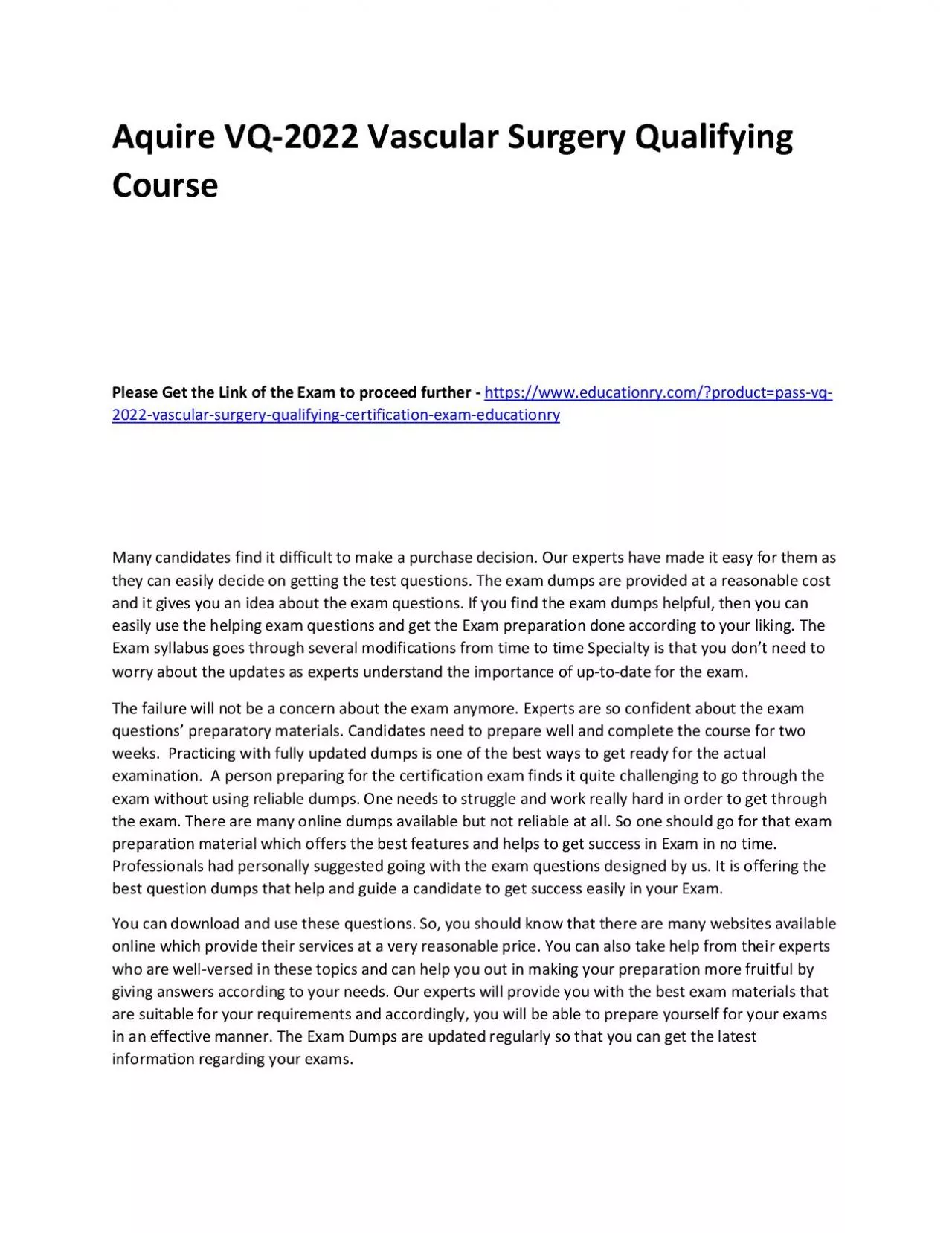 PDF-VQ-2022 Vascular Surgery Qualifying