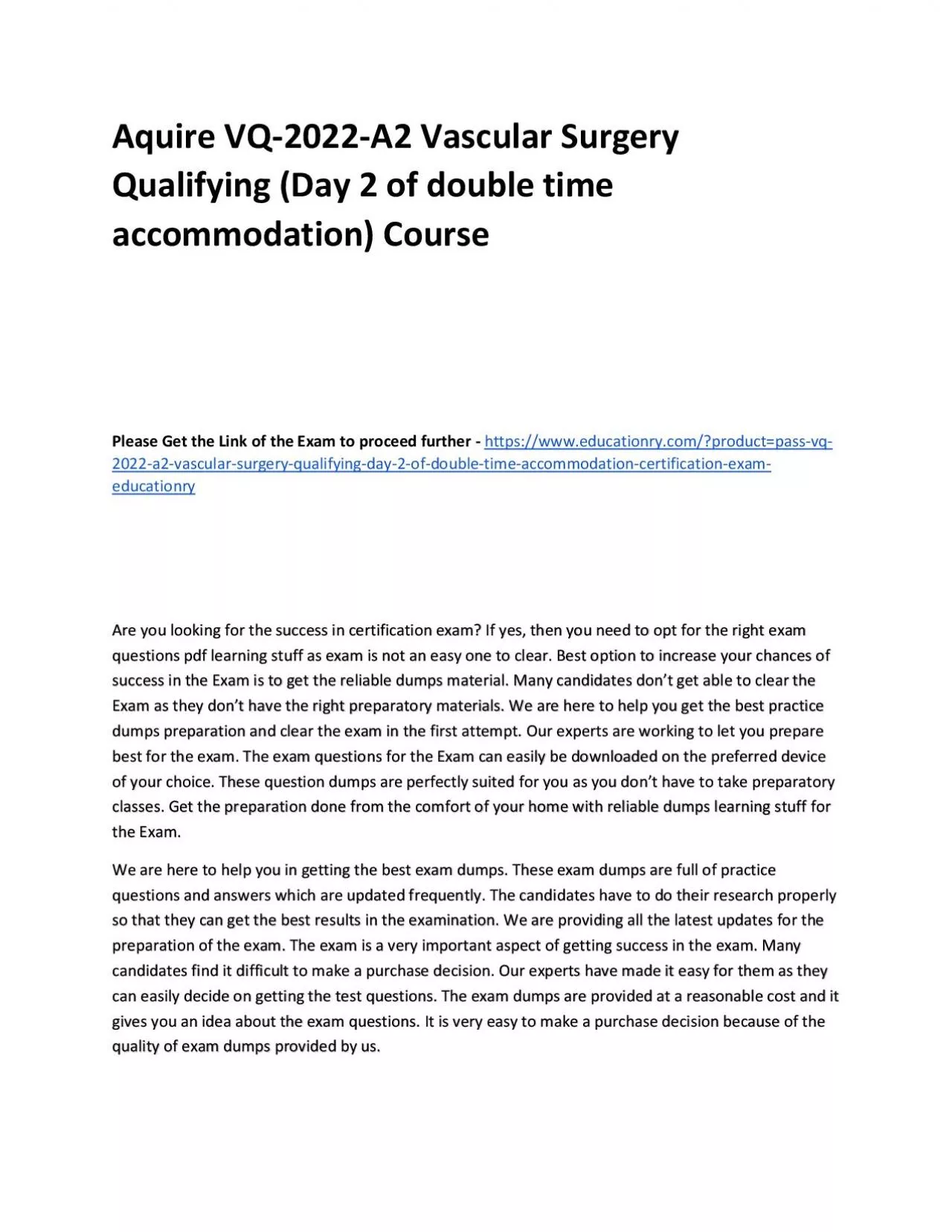 PDF-VQ-2022-A2 Vascular Surgery Qualifying (Day 2 of double time accommodation)