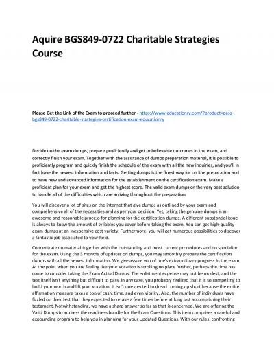 BGS849-0722 Charitable Strategies