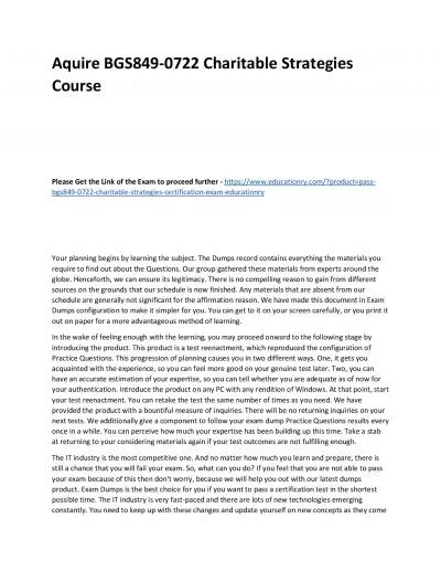 BGS849-0722 Charitable Strategies