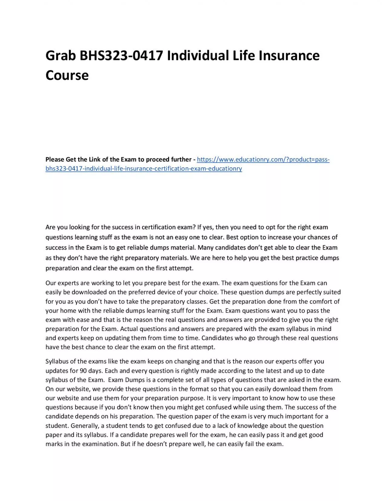 PDF-BHS323-0417 Individual Life Insurance