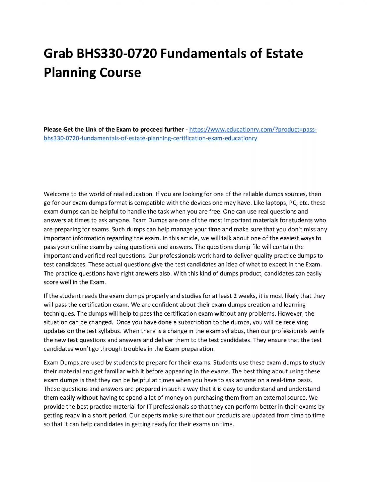 PDF-BHS330-0720 Fundamentals of Estate Planning