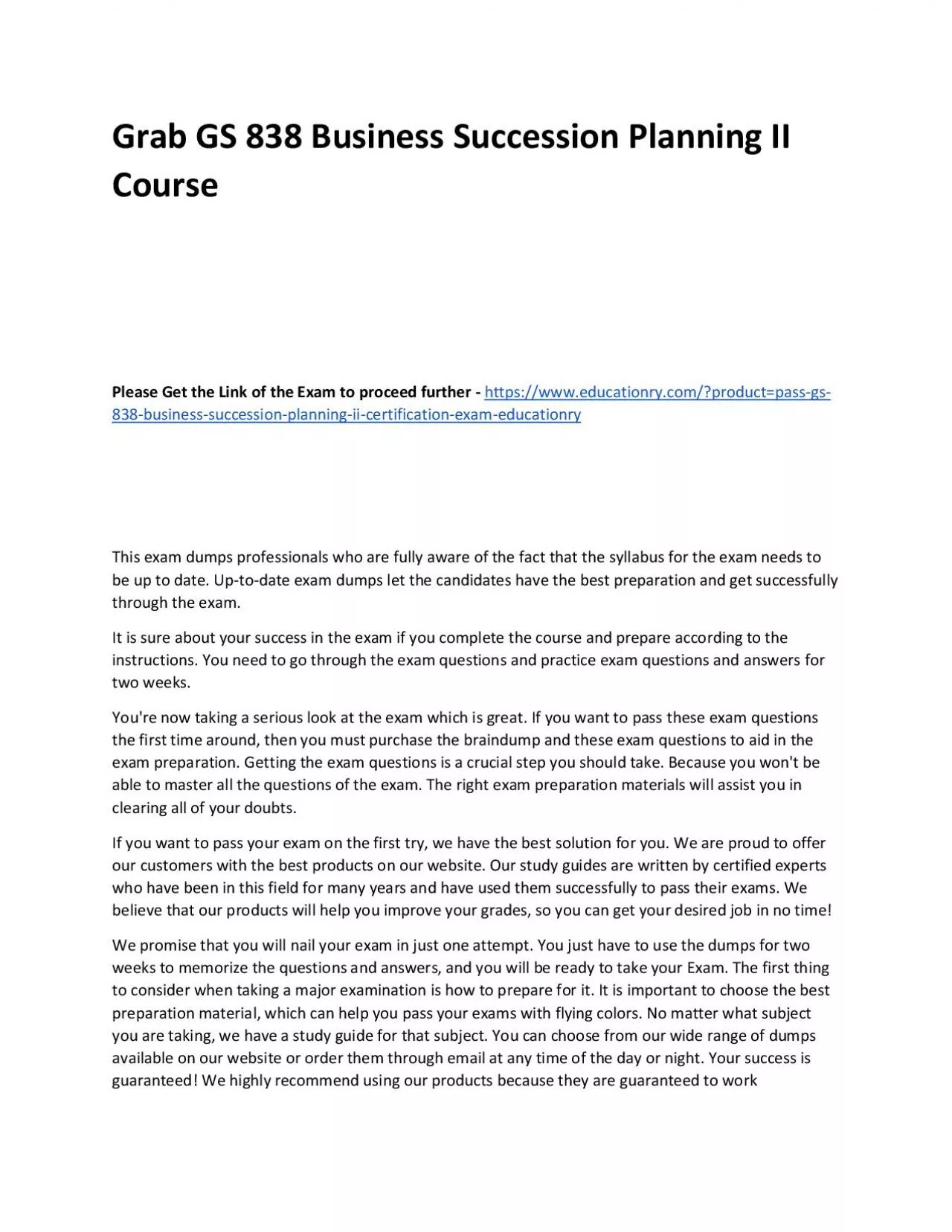 PDF-GS 838 Business Succession Planning II