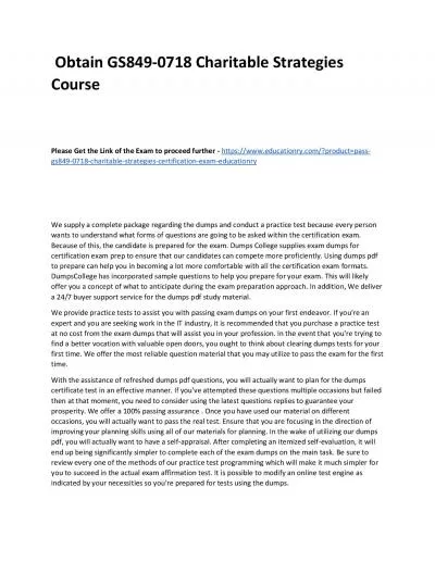 GS849-0718 Charitable Strategies