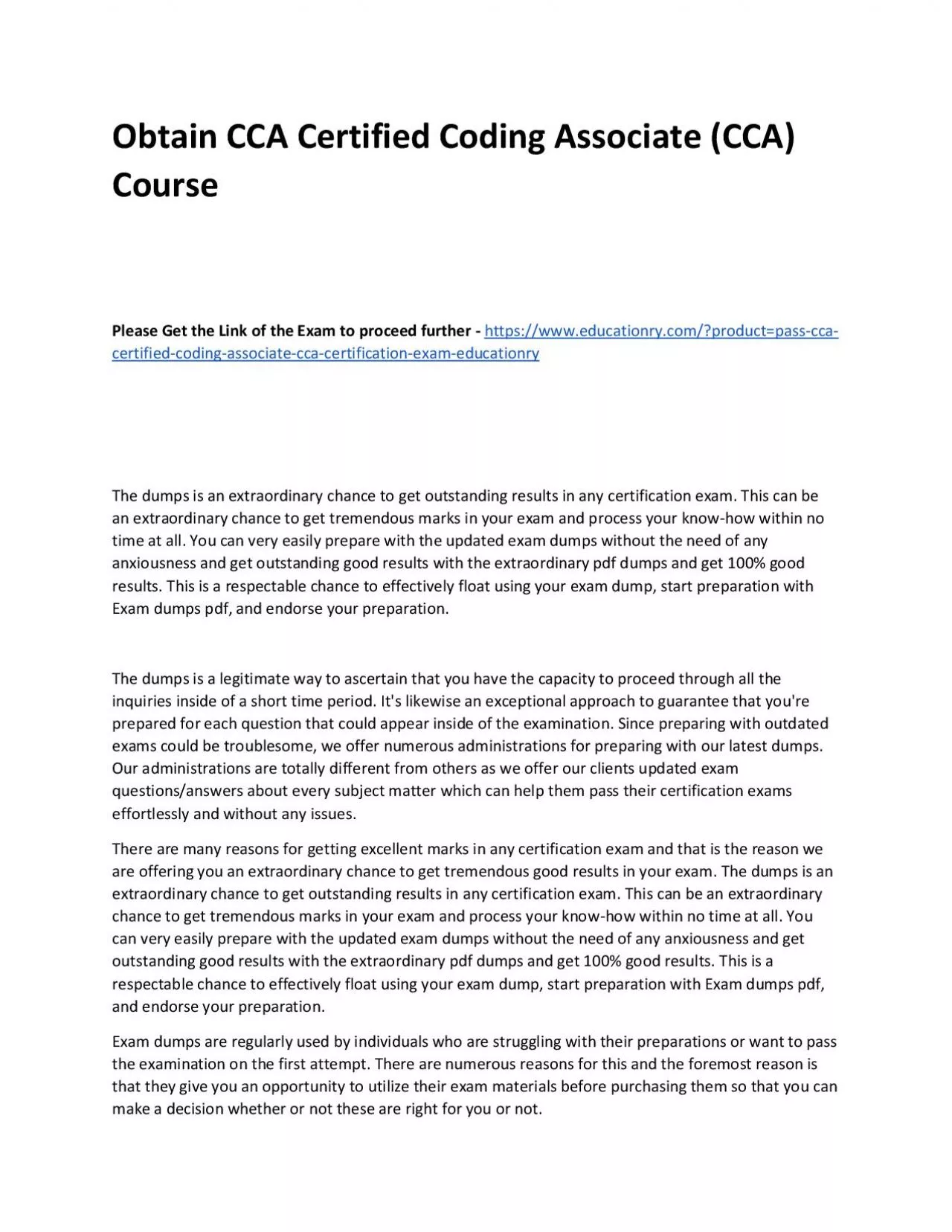 PDF-CCA Certified Coding Associate (CCA)