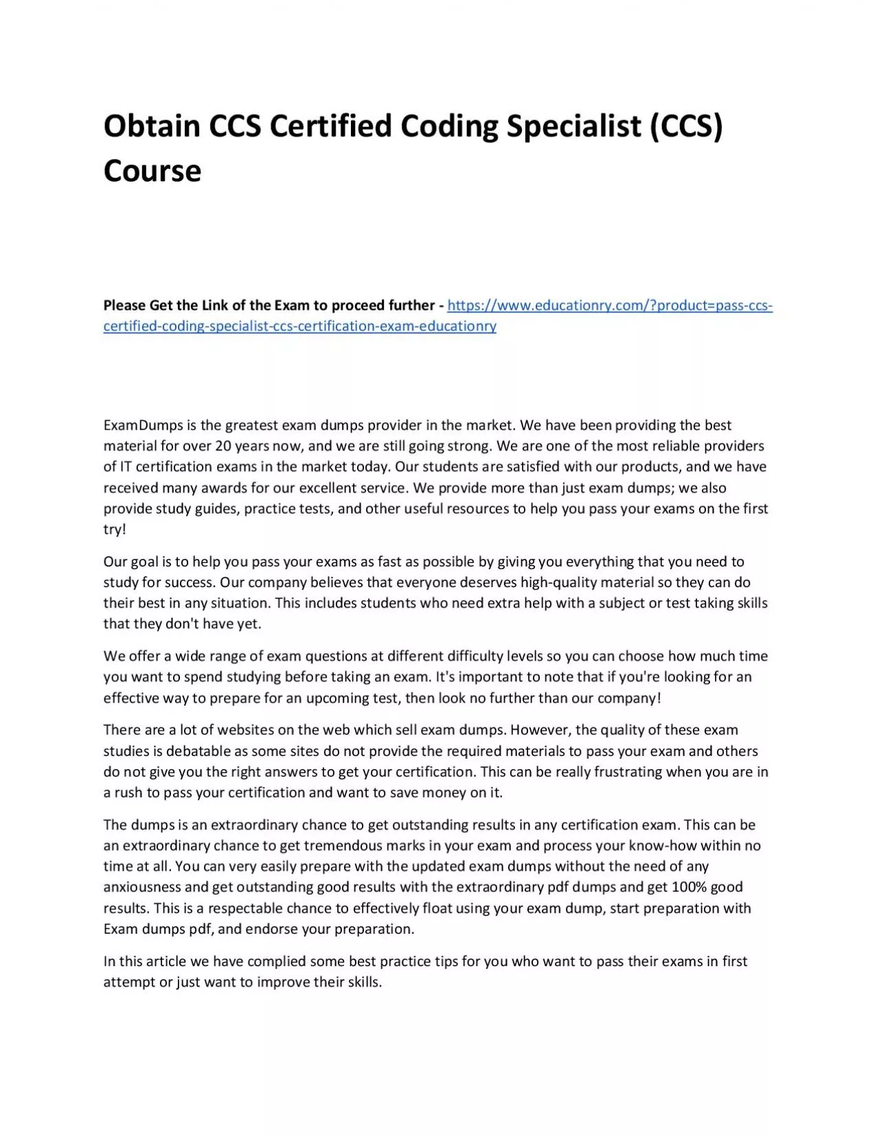CCS Certified Coding Specialist (CCS)