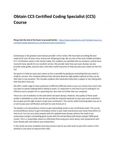 CCS Certified Coding Specialist (CCS)